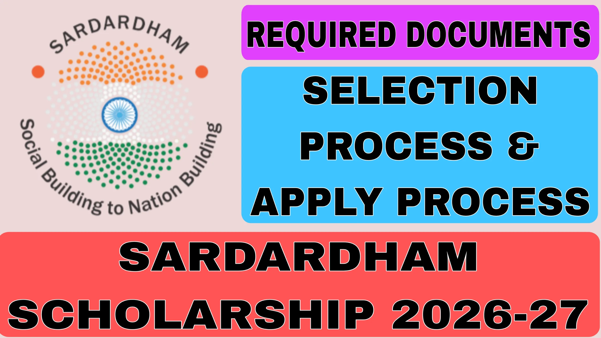 Sardardham Scholarship 2026-27